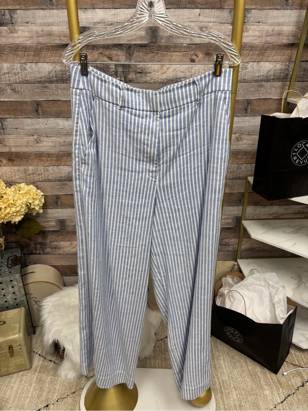Everlane White & Blue Striped Sleeveless Vest and Pants Set - Picture 5 of 7